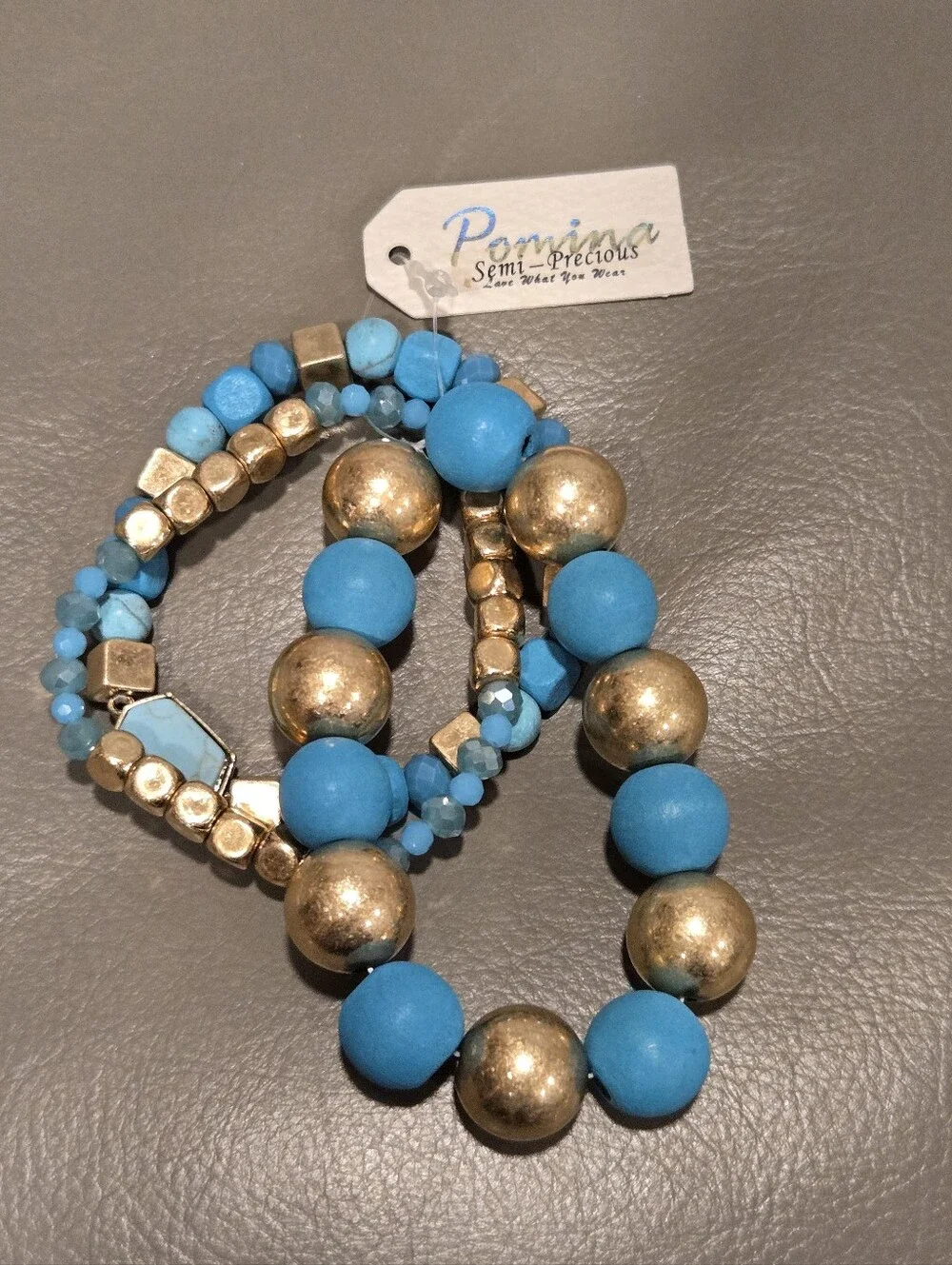 Pomina Beaded Stretch Bracelet Set 3 PCS